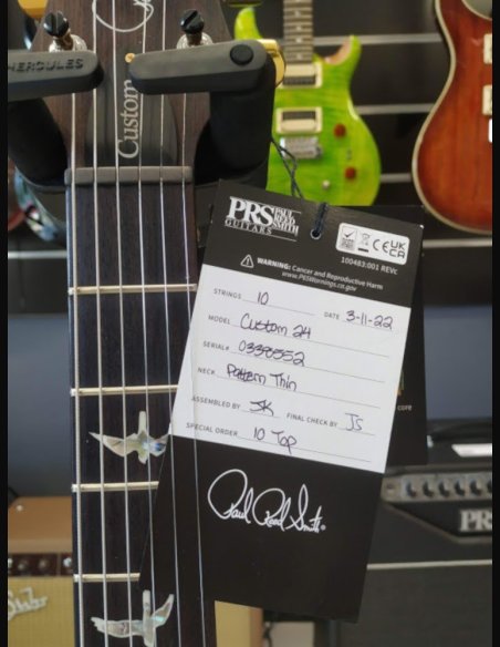 PRS Custom 24 Top 10 Thin Gray Black
