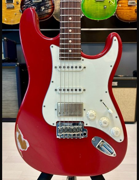 Suhr Custom Limited Edition Classic S Antique Roasted Rosewood HSS Fiesta Red Chitarra Elettrica