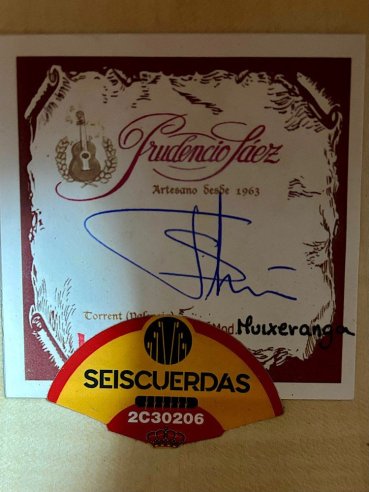 Prudencio Saez Muixeranga C Top Cedro Fasce/Fondo Ebano Bianco Chitarra Classica