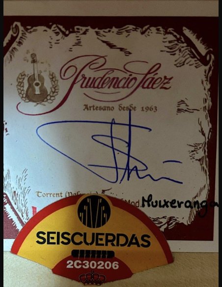 Prudencio Saez Muixeranga C Top Cedro Fasce/Fondo Ebano Bianco Chitarra Classica