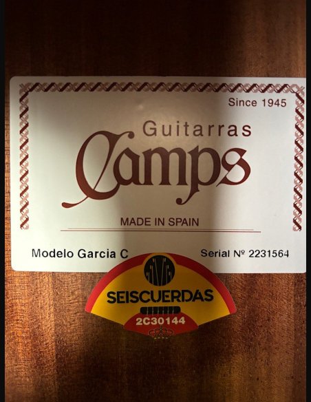 Camps Garcia C Top Cedro Fasce/Fondo Sapele-A Chitarra Classica