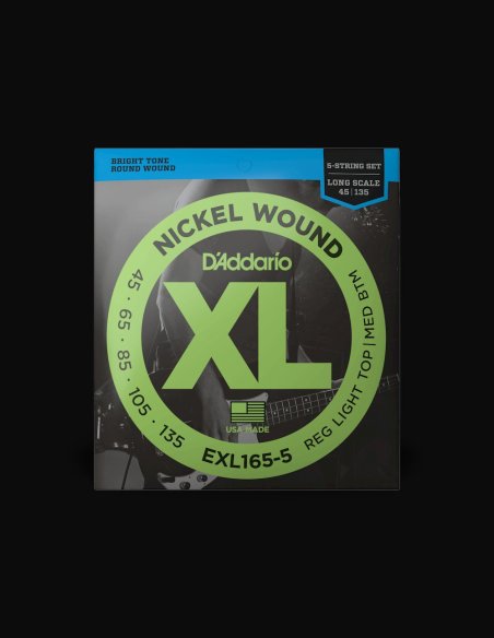 D'Addario EXL165-5 45-135 Muta Corde Basso Elettrico