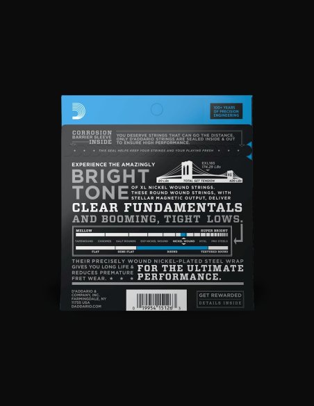 D'Addario EXL165 45-105 Muta Corde Basso Elettrico