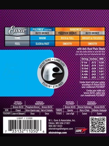Elixir 11050 Bronze Polyweb Muta 012-053 Chitarra Folk
