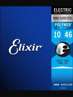 Elixir 12050 Light Polyweb 010-046 Muta Corde Chitarra Elettrica