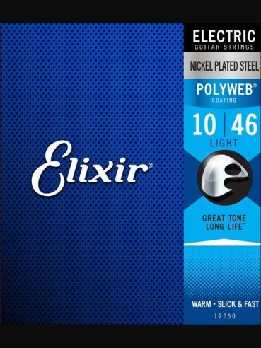 Elixir 12050 Light Polyweb 010-046 Muta Corde Chitarra Elettrica