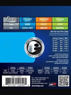 Elixir 12050 Light Polyweb 010-046 Muta Corde Chitarra Elettrica 2