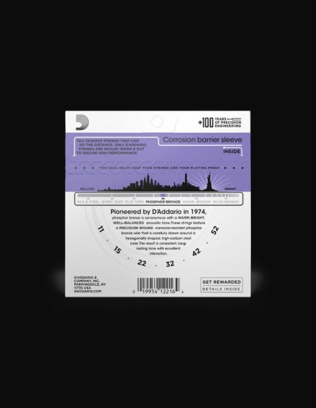 D'Addario EJ26 Phospore Bronze 011-052 Muta Chitarra Folk