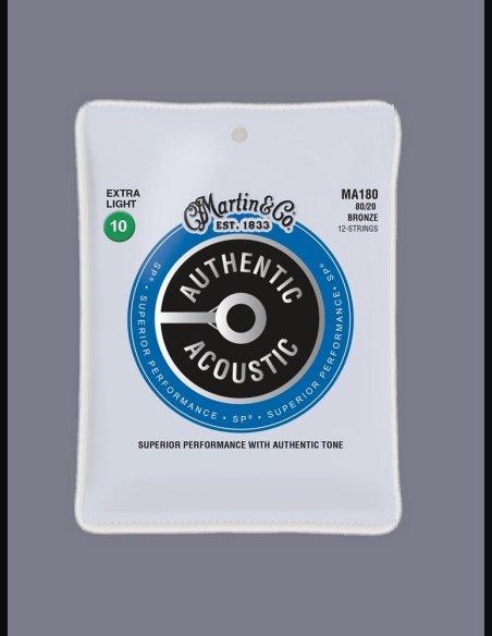 Martin MA180 Extra Light 80/20 Bronze 12 Strings Muta Corde Chitarra Folk