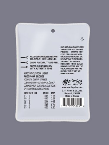 Martin MA535T Treadet Phosphor Bronze 011-052 Muta Corde Chitarra Folk