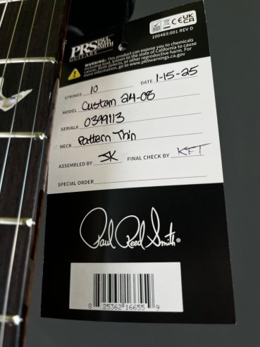 PRS Custom 24-08 Charcoal Thin GENIII TCI sn.0399113