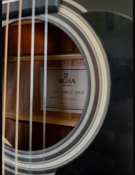 Sigma SE DMCE Black Dreadnought Cutaway