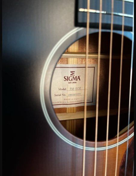 Sigmaguitars JM-SGE Dreadnought Slope Sunburst