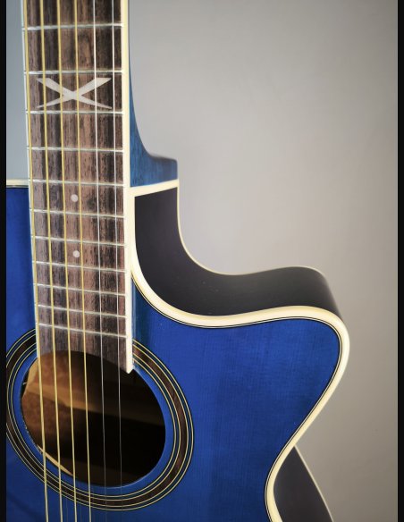 Eko NXT A100CE See Through Blue Chitarra Folk Elettrificata