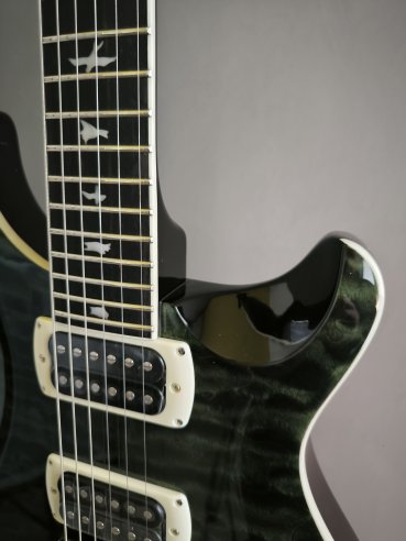 PRS SE Custom 24 Quilt Teal Black SN:CTIH044056