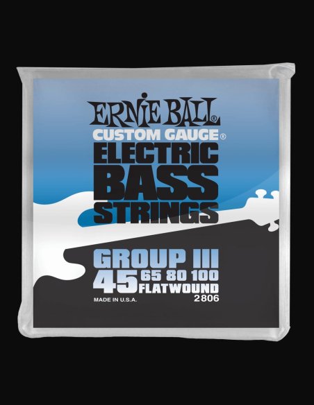 Ernie Ball GIII Flatwound 2806 045-100 Muta Corde Basso Elettrico