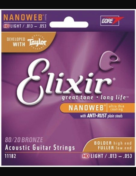 Elixir 11182 Bronze 013-056 Nanoweb Muta Chitarra Folk