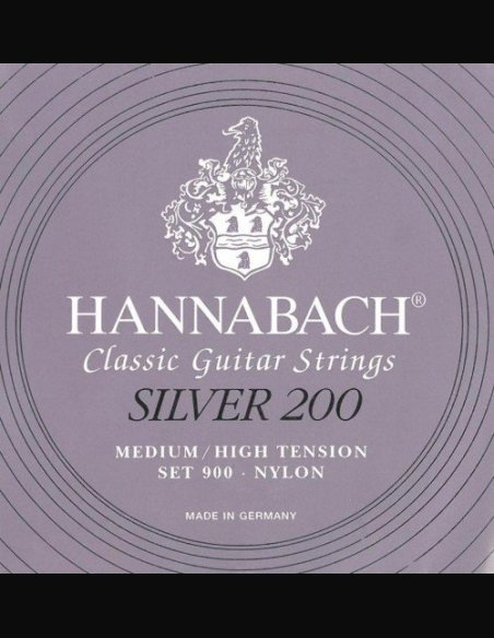 Hannabach 900 Muta Corde Chitarra Classica Tensione Medio/Forte Silver 200