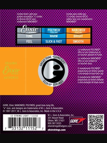 Elixir 11152 Bronze Nanoweb Muta 010 Chitarra Folk 12 Corde