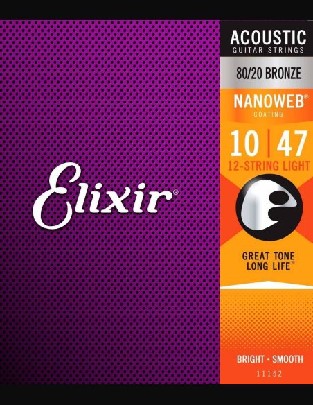 Elixir 11152 Bronze Nanoweb Muta 010 Chitarra Folk 12 Corde