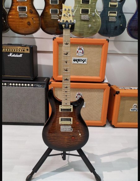 PRS SE Custom 24 Quilted Maple Neck Vintage Black Gold Burst