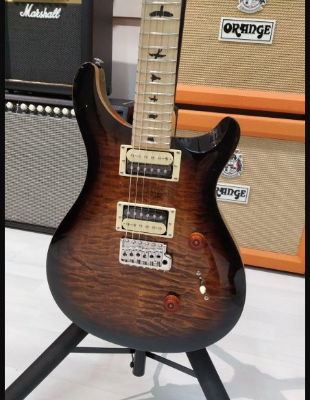 PRS SE Custom 24 Quilted Maple Neck Vintage Black Gold Burst