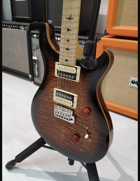 PRS SE Custom 24 Quilted Maple Neck Vintage Black Gold Burst