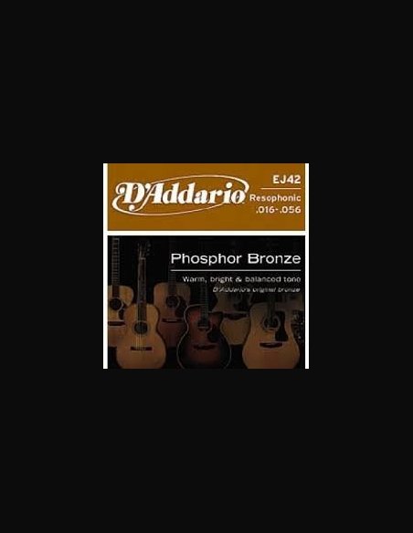 D'Addario J42 Phospore Bronze Muta Corde Resophonic