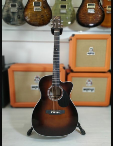 Sigmaguitars OMTC-1STE SB Serie 1 Corpo 000 Cunburst Chitarra Folk Elettrificata